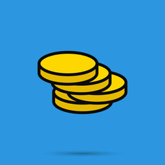 Flat stack of coins vector illustration. Salary and payment template for business and credit. Stack of coins illustration design in flat style