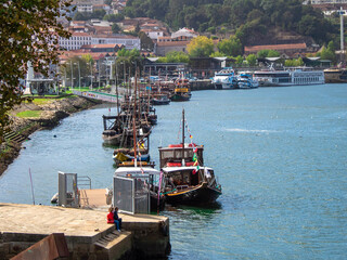 Fototapeta na wymiar fishing boats in the Rio Douro