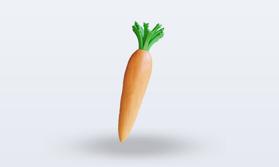 3d Vegetable Carrot rendering front view
