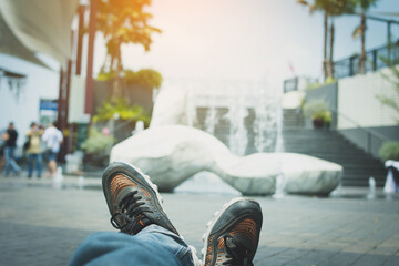 Obraz premium Classic sneakers on the floor