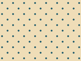 Fashionable background material with blue-green dots on a beige background