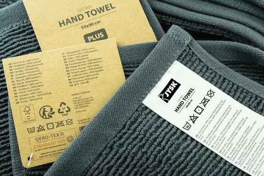 Oeko-Tex Cotton Hand and Bath Towel Gistad Plus from Jysk and Informations  Stock Photo | Adobe Stock