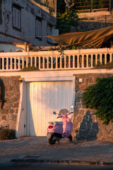 pink scooter in forio ischia