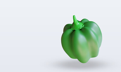 3d Vegetable Green paprika rendering top view