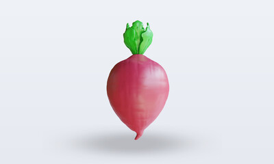 3d Vegetable Beetroot rendering front view