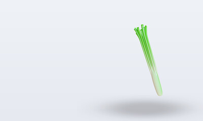 3d Vegetable Leek rendering right view