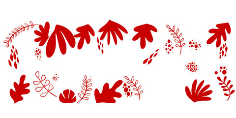 red Christmas banner isolate on trasparent background