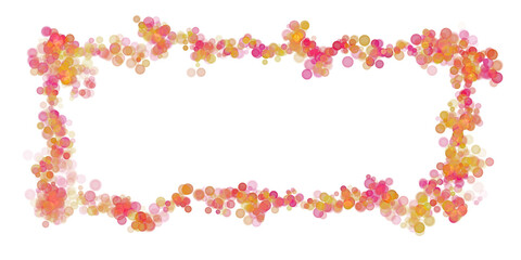 frame made of colorful confetti isolate on trasparent background