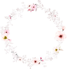 Watercolor Floral Bouquet Wreath