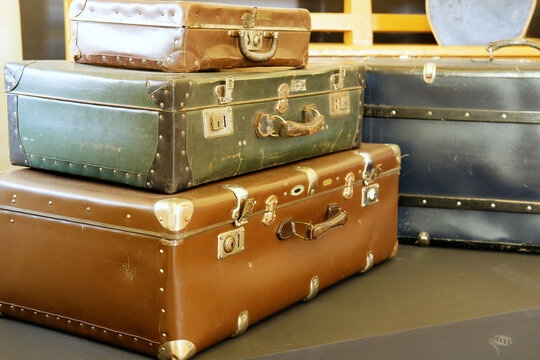 Stack Of Vintage Luggage - Travel Concept Photo