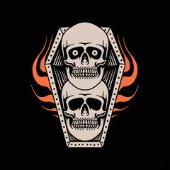 dark skulls tattoo vector design
