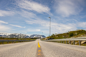 People, children enjoying the amazing views in Norway to fjords, mountains and other beautiful nature