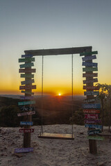 sunset in the city of Sao Tome das Letras, State of Minas Gerais, Brazil