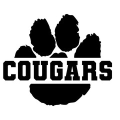 Cougars vector, Paw Svg, School Pride, Monogram vector, Cut for Cricut and Silhoutte,