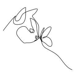 Cat and Butterfly Continius Line Drawing. Cat with Butterfly Contour Drawing. Single Line Animals. Vector EPS 10.