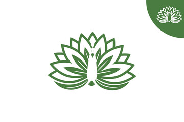 Peacock flower logo