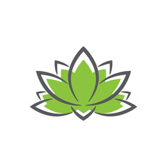 linear lotus logo templates. Vector floral linear lotus logo. Design lotus flower outline. Vector illustration. Lotus icon.