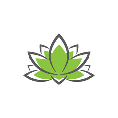 linear lotus logo templates. Vector floral linear lotus logo. Design lotus flower outline. Vector illustration. Lotus icon.