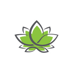 linear lotus logo templates. Vector floral linear lotus logo. Design lotus flower outline. Vector illustration. Lotus icon.