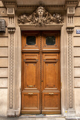 old wooden door in Paris