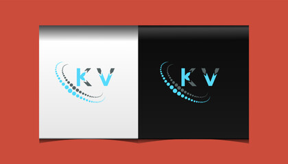 KV letter logo creative design. KV unique design.
