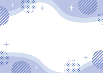 ウェーブ 　青　波　幾何学　メンフィス　フレーム 　素材