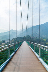 Suspension bridge in Wuyuan Huangling scenic spot, Jiangxi Province