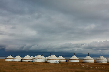 Yurts in the steppes of Kyrgyzstan
