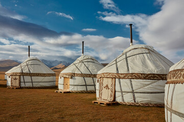 Yurts in the steppes of Kyrgyzstan