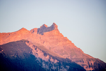 Fototapeta premium Couché de soleil sur les Alpes Suisse