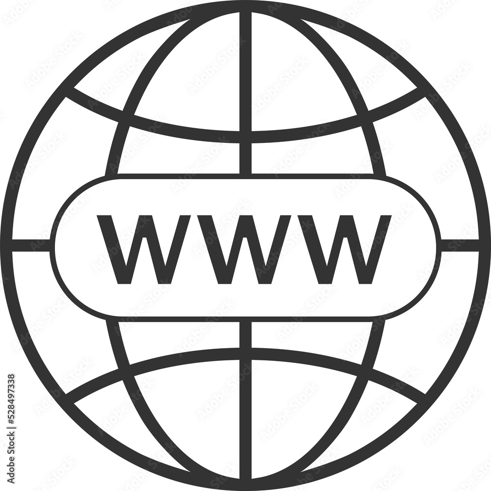 Wall mural website icon. www icon