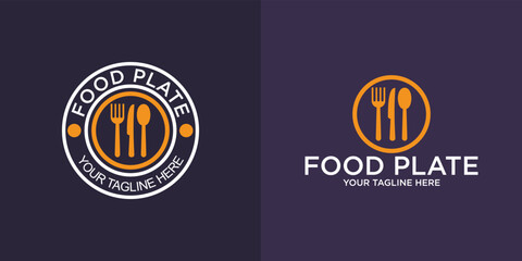 Food group logo design with creative modern concept premium vector