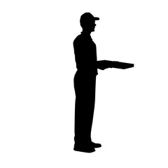 Pizza Delivery Man Silhouette