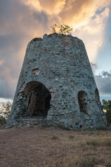 The windmill ruins at Peace Hill in St. John USVI at sunrise - 528498140