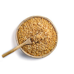 Yellow Lentils (Harhar Dal). Yellow Lentils in threshing basket.