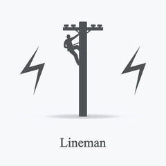 lineman design vector icon flat isolated illustration