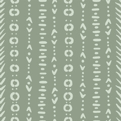 Earth green home decor. Bohemian geometric pattern. Seamless Jade ethnic Tribal dots and arrows. 