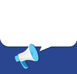 Megaphone with speech bubble, vector illustration