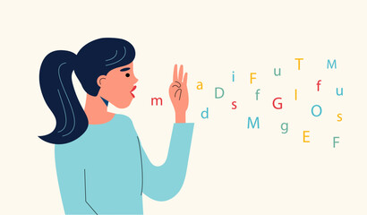 Female speech therapist or logopedist curing child's problems. English language tutor logopedic lesson  © oxyggen