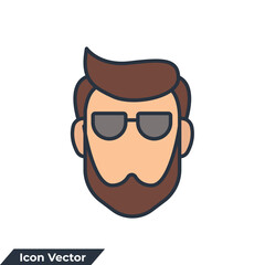 hair cut icon logo vector illustration. gentle man smooth haircut symbol template for graphic and web design collection