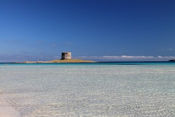 Torre della Pelosa, famosa spiaggia nei pressi di Stintino, in Sardegna