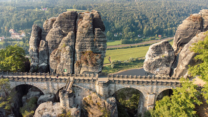 The Bastei bridge, Saxon Switzerland National Park, Germany