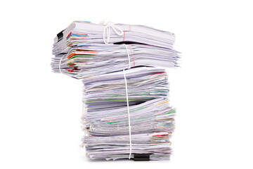 Stack of Documents isolated on white background.