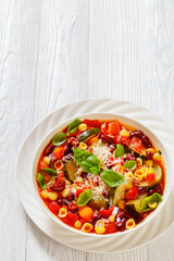 italian minestrone with beans, zucchini and pasta