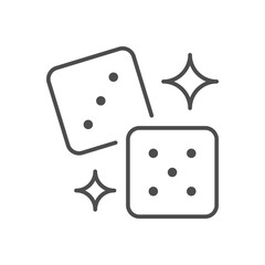Dice line icon or gambling concept