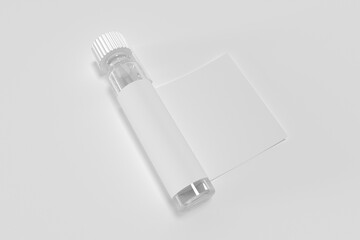 3d render perfume sample mockup with space for design