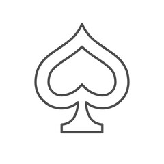 Card spades line outline icon