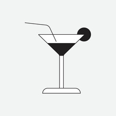 cocktail glass with cocktail vector icon liquor alcohol beverage margarita bandy 