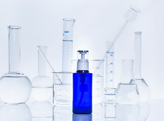 Photo of biochemistry glassware experiment