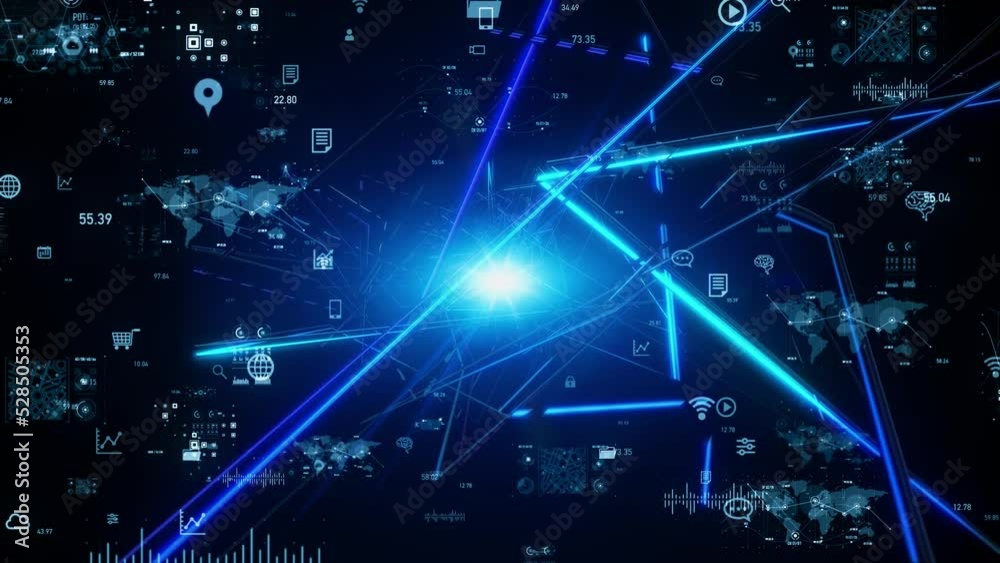 Poster Digital transformation concept. System engineering. GUI (Graphical User Interface).